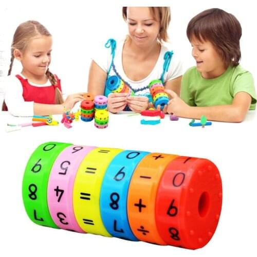 6pcs/set Montessori Magnetic Rings Math Toy Kids Preschool Educational Plastic Toys DIY Assembling Puzzles Kids Birthday Gift