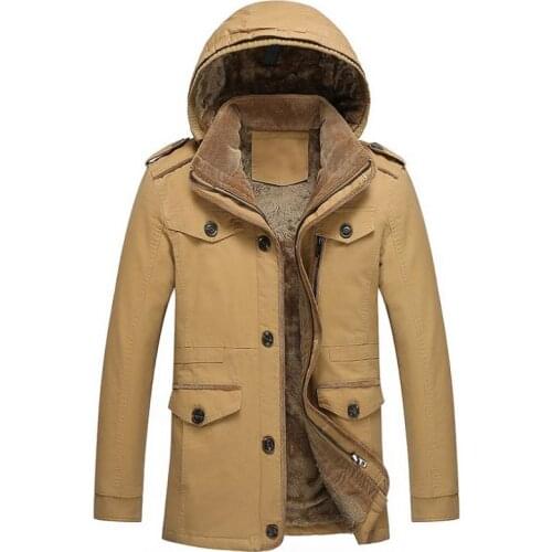 Winter Plus Velvet Thick Jacket Mens Casual Cotton Windbreaker Hooded Overcoats Man New Pocket Military Thicken Parkas 5XL 6XL