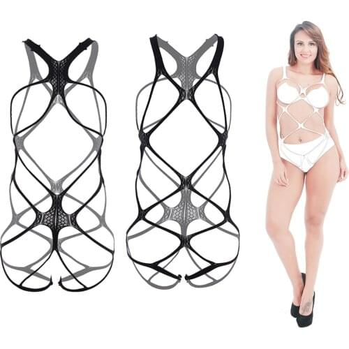 Gay Bodysuit Sexy Lingerie Male Underwear Mesh Large Mesh Sleepwear Sex Uniform