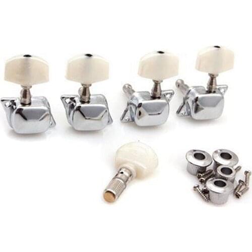Set of 5pcs Semi Closed Tuning Pegs Keys Tuners with Bushings Screws for 5 String Banjo DIY Replacement Parts