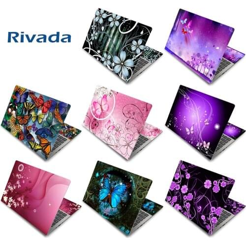 Laptop Notebook Skin Sticker Cover Art Decal Compatible with 13.3" 14"16" HP, Dell, Lenovo, Apple, Asus, Acer - Pink butterflies