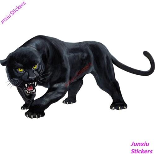 Animal Sticker Black Panther Roaring Funny Car Stickers and Decals Auto Styling Reflective Waterproof Scratch-Proof KK15*8cm