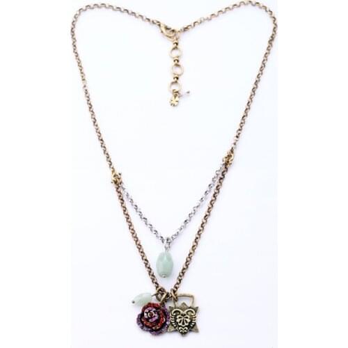 Bulk Price Retro Antique Gold Color Heart Shape Necklace