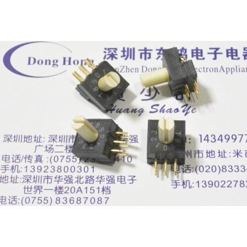 Taiwan DIP round up RV3HA-10R rotary encoder DIP switch 0-9 / 10 file 1248C n Code 3: 3 Shank