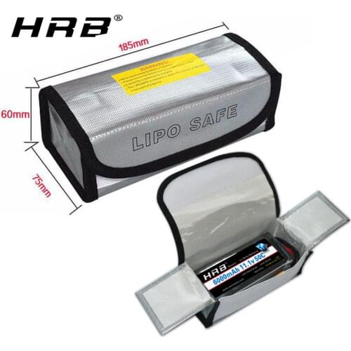 HRB 185x75x60mm Fireproof bag Rc LiPo Battery Portable Explosion-Proof Safety Bag Safe Guard Charge Sack