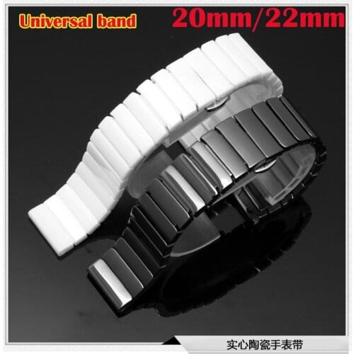 20 22mm Butterfly Buckle Ceramic strap for Samsung Galaxy active2 s3 Vivo watch Ticwatch S E Amazfit 3 GTR 2 GTS Pop wrist band