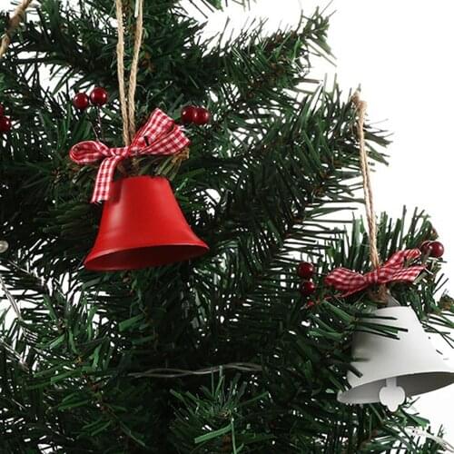 Christmas Bell Tree Decor Painted Bells Xmas Tree Hanging Pendant Iron Jingle Bells For Home Window Christmas Decoration