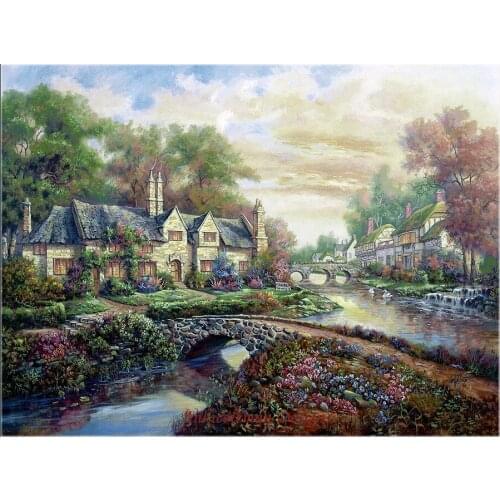 Needlework for embroidery DIY French DMC High Quality - Counted Cross Stitch Kits 14 ct Oil painting - Valley of the River Beck
