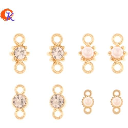 Cordial Design 200Pcs Jewelry Accessories/Rhinestone Earrings Connectors/DIY Making/Imitation Pearl/Hand Made/Earring Findings