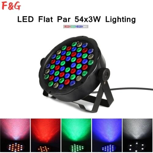 LED 54x3W 3In1 RGBW DMX512 Linear Color Flat Par Lighting For Disco DJ Music Party Club Dance Floor Bar Darkening Stage Light