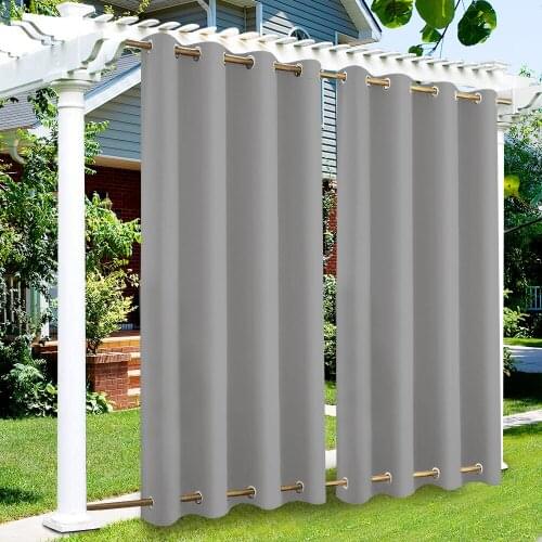 Patio Outdoor Curtain Sun Block Windproof Window Curtains Waterproof Blackout Curtains For Garden Bedroom Drapes Porch Gazebo