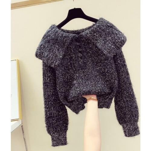 Thicken Warm Knitted Women Sweater Pullovers Winter New Solid Long-Sleeved Turn-Down Collar Female Pulls Outwear Coats Tops