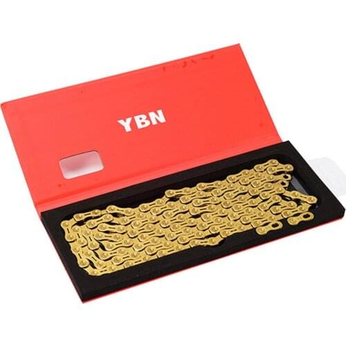 YBN Ultralight 9 10 11 Speeds Bicycle Chain SLR Gold Hollow MTB Road Bike Chain for /SRAM/Campanolo System Quick