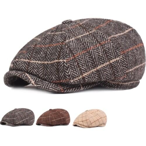 Spring Autumn Winter Octagonal Hat Newsboy Caps Men Women Warm Beret Hat for Male Detective Hats Retro Flat Caps for Women