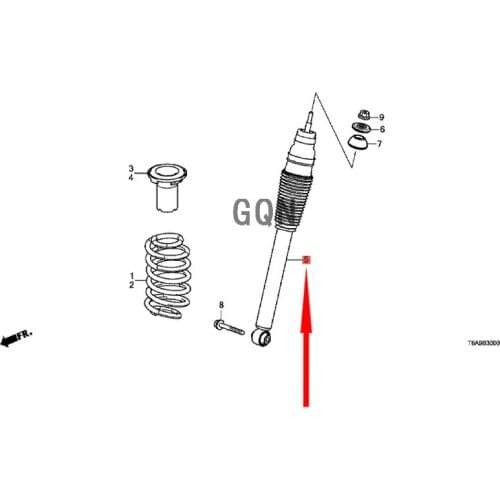 Rear shock absorber (right) LH 2015-Hon daO DY SS EY Nitrogen damper for electric vehicles, central damping core shock absorber