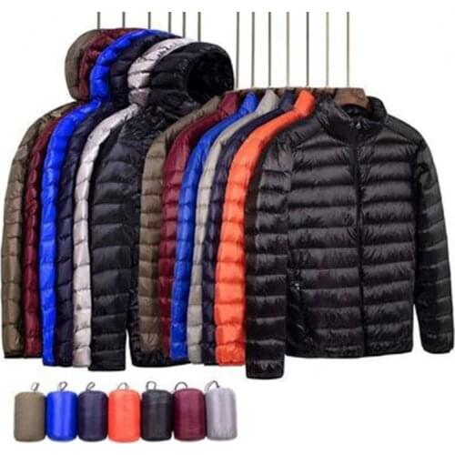 Matt Fabric Winter Mens Down Jacket Ultra Light Down Jacket Men Windbreaker Feather Jacket Man Lightweight Portable Warm Coat