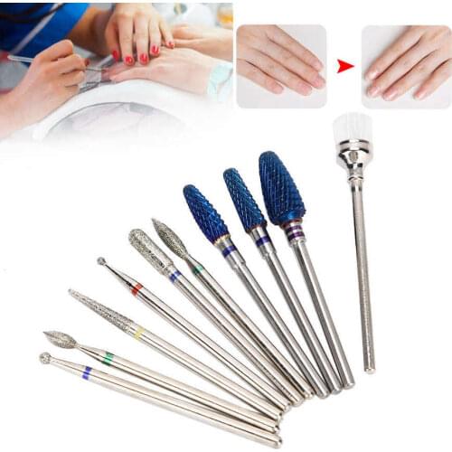 10pcs Nail Art Manicure Drill Bits Cleaning Polishing Electric Nail Drill Machine Tool Head For Nails