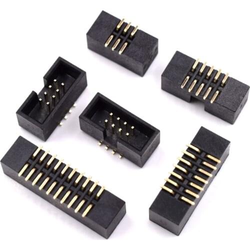 10Pcs SMT 1.27mm Pitch DC3 Male IDC Connector FC cable socket 8P 10P 12P 14P 16P 20P 26P 30P 34P 40P 50P 60P