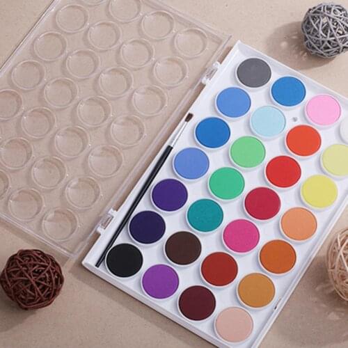 12/16/28/36 Colors Pigment Solid Watercolor Paint Brush School Art Stationery Watercolor solid painting