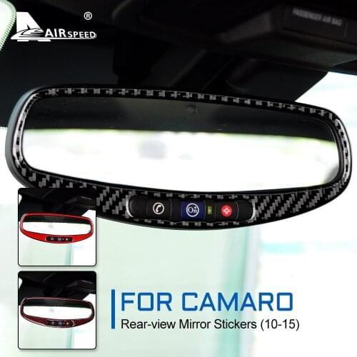AIRSPEED Carbon Fiber for Chevrolet Camaro 2010 2011 2012 2013 2014 2015 Accessories Interior Trim Rear-view Mirror Trim Sticker