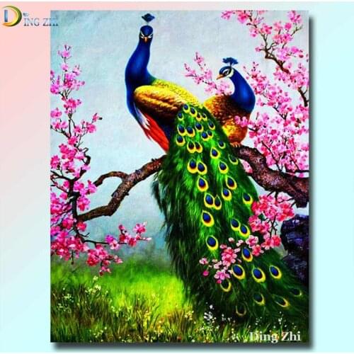Diamond Painting Natural Scenery 5D DIY Handmade Peafowl Picture Full Diamond Embroidery Cross Stitch Mosaic Flower Poster Gift