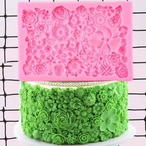 Flower Cake Border Silicone Mould Cookie Baking Fondant Cake Decorating Tools DIY Wedding Candy Clay Chocolate Gumpaste Molds