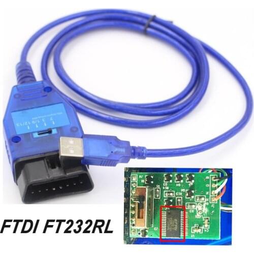 FTDI FT232RL FT232RQ Chip Auto Car Obd2 Diagnostic Cable for VAG USB for Fiat VAG USB Interface Car Ecu Scan Tool 4 Way Switch