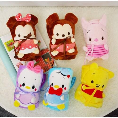 Disney Mickey Minnie Donald Duck Daisy Winnie the Pooh Cartoon animal blanket Flannel children nap blanket Children sofa blanket