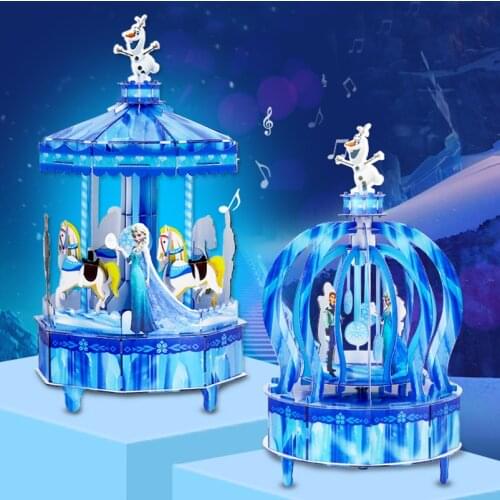 Disney Cartoon Music Box Frozen Music Box Spinning Princess Girl Birthday Gift Box Home Decoration Accessories Clockwork Type
