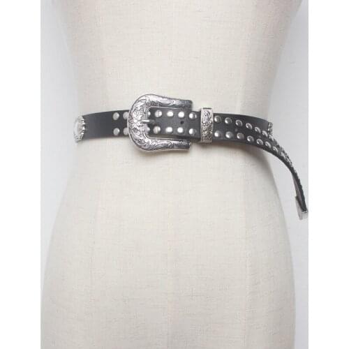 Round Buckle Design Punk Style Women Belts Pu Suede Leather Woman Black Pink Wide Waist Belts Jeans Clothing Decorations YS155