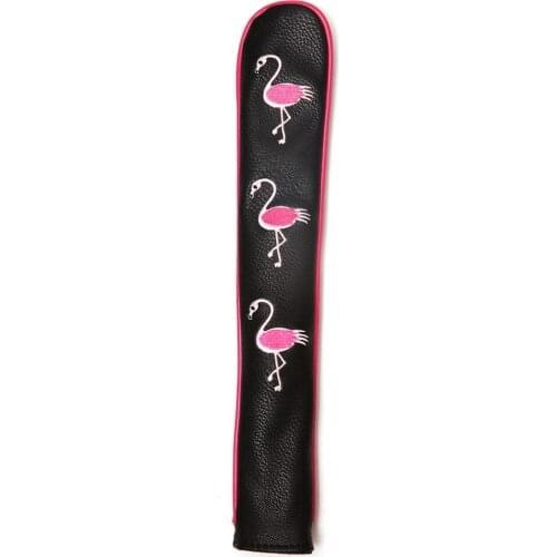 Flamingo PU Leather Waterproof Golf Alignment Stick Cover Club Protector Holds Sticks