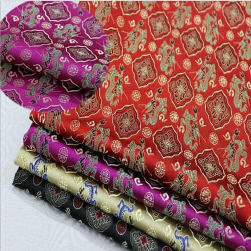 HLQON 75cm width brocade yarn dyed four-color fabric for patchwork felt tissue telas cheongsam bed sheet dress children coat