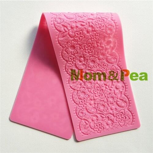 Mom&Pea GX209 Free Shipping Butterfly Lace Pad Cake Decoration Fondant Cake 3D Mold Food Grade Silicone Mould