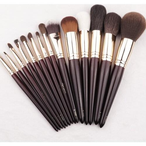 Makeup Brushes Set 14 Pcs Animal Hair Brush Eyeshadow Blending Foundation Powder Eyebrow Blush Women Beauty Make Up Kit Tool