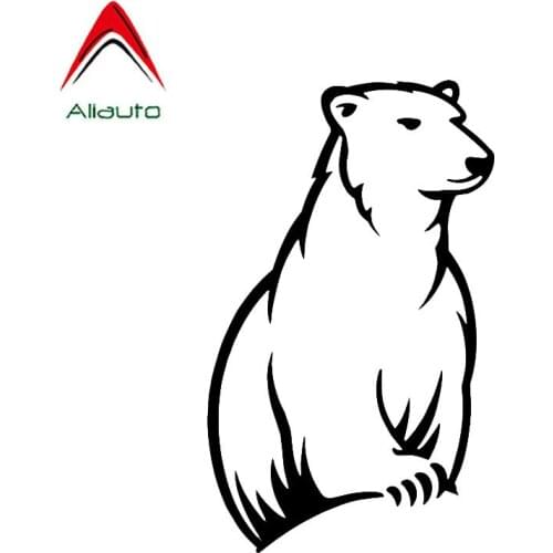 Aliauto Personality Motorcycle Car Sticker Dangerous Polar Bear Predator Decoration Vinyl Accessories Black/Silver,15cm*9cm