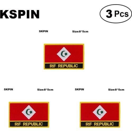 Rif Republic Flag Embroidery Patches Iron on Saw on Transfer patches Sewing Applications for Clothes in Home&Garden