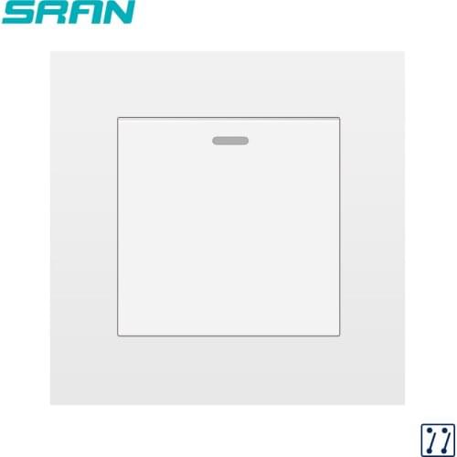 SRAN Wall Light Switch 1gang 3way Multi-Control Switch Flame Retardant PC Panel White/Black/Gold/Gray/Sliver 86mm*86mm