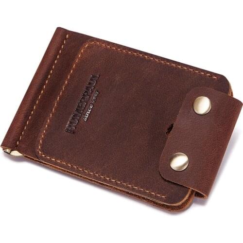 Men Money I Clip Wallet Genuine Leather Fashion Women Card Money Holder Purse Male Money Case Cuzdan Portfel portefeuille