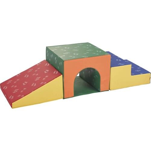 SoftZone Single-Tunnel Foam Climber,Freestanding Indoor Active Play Structure for Toddlers and Kids,Safe Soft Foam Play Set