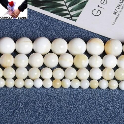 OMH Wholesale JD145 6 8 10 12mm Natural Jewelry DIY Making Bracelet Necklace Natural AAA Gold Shell Loose Spacer Round Beads