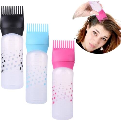 50oz Plastic Hair Dye Brush Refillable Bottle Empty Hair Dye Applicator Brush Bottle Hair Colouring Dispensing Comb