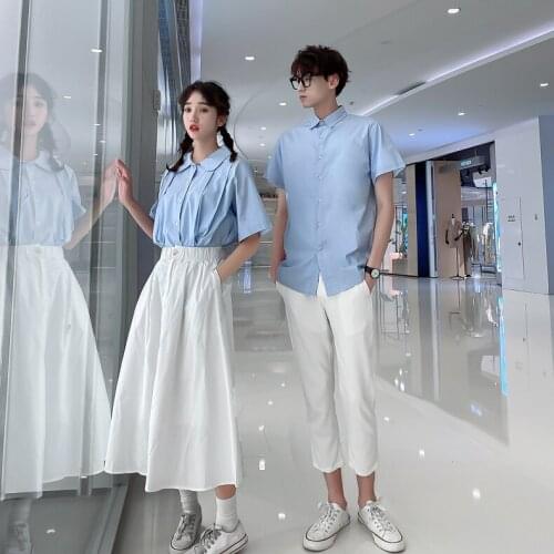 Couples class dress shirt skirt pants school uniform couples clothes couples clothing