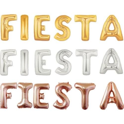 Fiesta letter set 16 inch carnival holiday party shopping mall party decoration and arrangement aluminum foil balloon