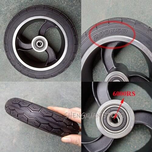 Size 200x50 solid wheel for Electric Scooter Tyre With Wheel Hub 8" Scooter Tyre Aluminium Alloy Wheel Electric Vehicle
