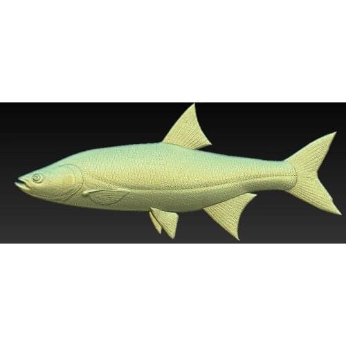 Fish relief 3D model for cnc or 3D printers in STL file format