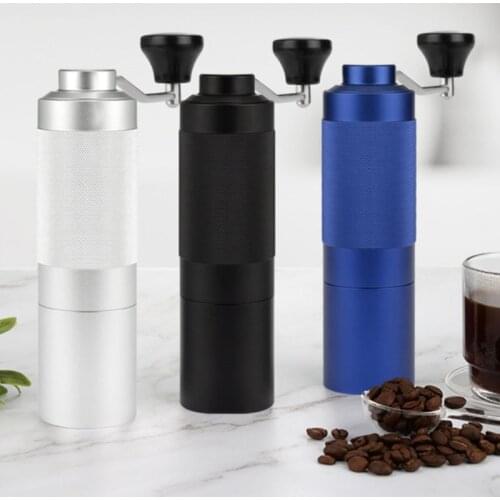 Manual Coffee hand Grinder Portable 48mm 20g black/silver/blue antiskid designing machine mill With Double Bearing Positioning