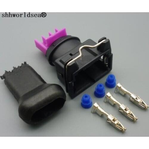 Shhworldsea 3 Pin 3.5mm car waterproof Wire female Connector plug with sheath EV1 Electrical Connectors Automotive Plug