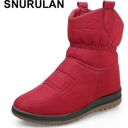SNURULANnew warm snow boots for women comfortable short boots warm shoes for women thicker casual winter cotton velvetE046