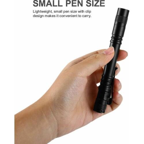 LED Flashlight Mini Portable Pocket Clip Lamp Battery Powered Torch Lamp Penlight Mini Led Light for Outdoor Camping Hiking