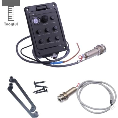 Tooyful 1 Set Presys Blend Acoustic Guitar 4 Band EQ Pickup Equalizer Onboard Preamp Pickup Tuner Guitar Accessory 301